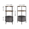 Coffee Table Round End Table 3 Tier Side Table Bedside Table with Storage Basket