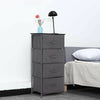 Fabric Chest of Drawers Cabinet Storage Unit Bedside Table w/ 4 Drawers