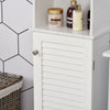 165cm Freestanding Slimline Bathroom Storage Cabinet w/ 6 Shelves Cupboard White