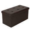 FAUX LEATHER FOLDING OTTOMAN STORAGE STOOL BOX POUFFE FOOT REST SEAT CUSHION