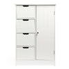 VonHaus Bathroom Storage Unit - Freestanding Cabinet Cupboard 4 Drawer 1 Door