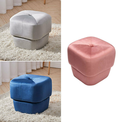 Ottoman Footstool Velvet Stool Square Pouffe Footrest Dressing Table Seat Chairs
