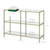 Mid Century Modern Console Table Tempered Glass Sideboard Large Shelf Storage
