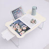 Folding Laptop Bed Tray Table Portable Lap Desk Notebook Breakfast Cup Slot UK