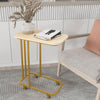 C-Shaped Sofa Side Table Golden Metal Frame End Coffee/Snack Table Living Room