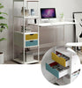 Home Office Computer Desk Study PC Writing Table Workstation Furniture 4 Shelves