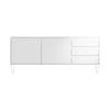Cabinet White 3 Drawer 2 Door High Gloss Doors Sideboard Cupboard Modern