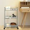 3 Tier Rolling Storage Trolley Utility Cart Kitchen Carts Mesh Basket W/ Wheels
