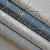EXCLUSIVE METRO PRISM GEOMETRIC TRIANGLE BLUE / GOLD - WOW008 LUXURY WALLPAPER