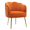 Velvet Fabric Scallop Back Chair Lounge Occasional Accent Sofa Armchair 5 Styles