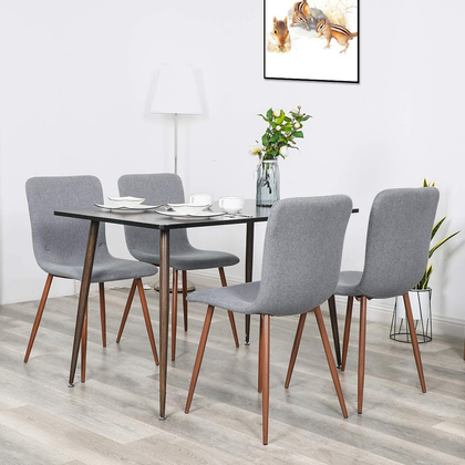 4x Parsons Chair Dining Chairs Side Chair Metal Leg Kitchen Dining Room Office