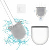 Silicone Toilet Brush with Toilet Brush Holder Set Wall-Mounted Cleaning Brush