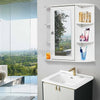White Bathroom Wall Cabinet Storage Cupboard Shelf with Mirrored Single Door UK