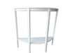 Half Moon Console Table Hallway 1 Shelf Storage Furniture Unit Table White/Gold