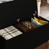 Leon Storage Ottoman Chest Black Toy Chest Bedding Blanket Box Large Wooden