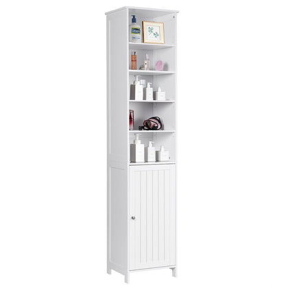 Bathroom Tall Cabinet Slim Freestanding Storage Organizer W/ Adjustable Shelves