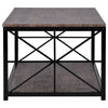 Coffee Table Industrial Tea Table with Storage Shelf Living Room Furniture Side