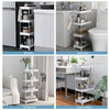 Mondeer 4-Tier Storage Trolley Storage Shelf with Wheels Kitchen Bathroom White