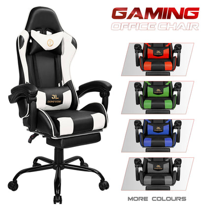 JL Comfurni Racing Gaming Home Office Chair Swivel Sports Computer Desk Recliner