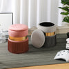 Round Ottoman Storage Box Stool Velvet Padded Tassel Dressing Table Vanity Chair