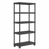 5 Tier Black Plastic Shelf Storage Shelving Unit Shelves Racking Garage Office