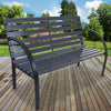 Garden Metal Wood Bench Outdoor Seating Cast Iron Rustic Patio 2 3 Seat Cushion