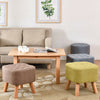 Linen Fabric Padded Stool Bench Footstool Pouffe Living Room Bedroom Footrest
