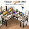 L-Shaped Corner Computer Desk Reversible Corner Workstation with Mesh Storage