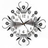 3D Wall Clock Luxury Metal Diamonds Flower Silent Art Office House Decorate