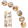 4 Tier Ladder Bookshelf Shelf Unit Bamboo Bookcase Bathroom Storage Display Rack
