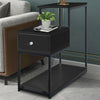 2 Tier Antique End Table Sofa Side Coffee Snack Drawer Storage Side Narrow Table