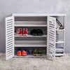 4Tier Shoe Rack Storage Shelf Unit Cabinet Organiser Footwear White Side Shelves