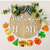 Wooden Welcome Front Door Sign Plaque Garland Wreath Christmas Hanging Decor