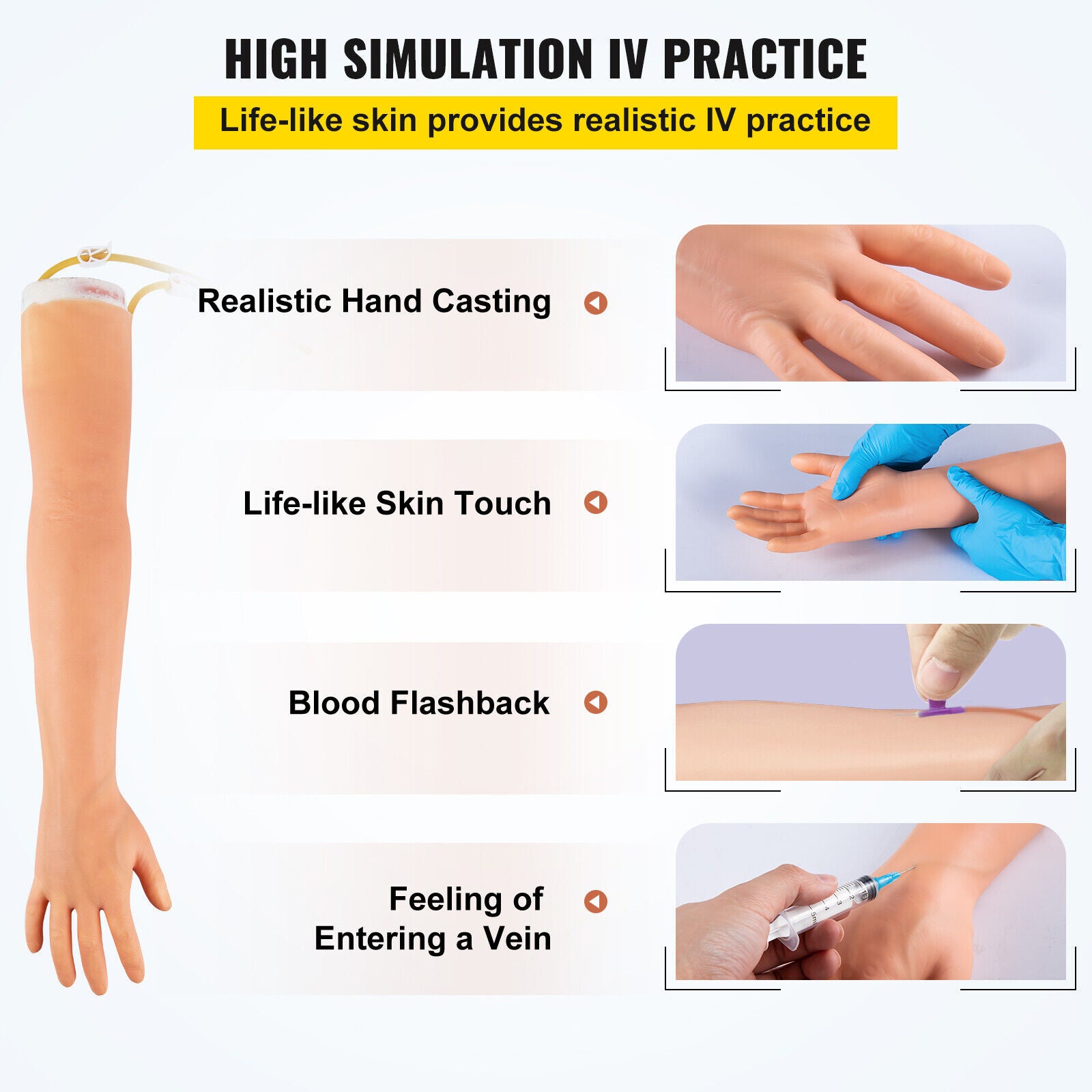 Iv Practice Kit IV Practice Kit Phlebotomy Venipuncture Practice Arm for Students Nurs ...