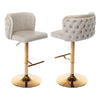 Modern Set of 2 Bar Stools 360° Swivel Swivel PU Leather Pub Bar Chairs Beige HT