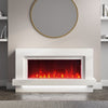 White Freestanding Electric Fireplace with LED Lights 48 inch - Amberglo AGL035