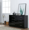 Black High Gloss 8 Drawer Sideboard / Cupboard / Buffet Solo / Chest of Drawers