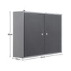 Wall Mounted Metal Cabinet Lockable Workshop Storage Cupboard 2 Door Tool Chest