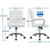Home Office Chair Leather Computer Desk Chair with Arms for Study or Work White