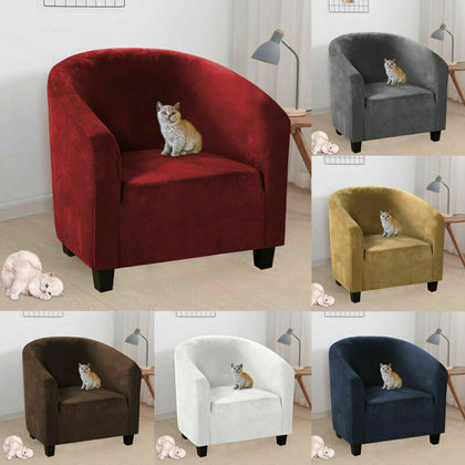 Tub Chair Covers Slipcovers Elastic Polyester Fabric Armchair Sofa Seat Covers