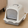 Hooded Cat Kitten Litter Tray Enclosed Pet Loo Toilet Box with Scoop Easy Clean