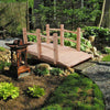 Wooden Garden Bridge Lawn Décor Stained Finish Arc Outdoor Pond Walkway - 150CM