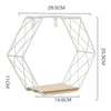 Wood Geometric Hexagonal Design Wall Wire Frame Storage Frame Shelf