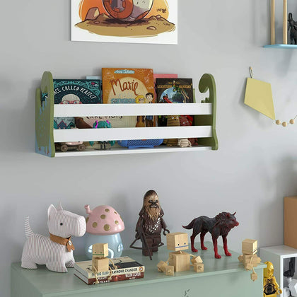 Dinosaurier Kinderregal Bücherregal für Kinder Wandregal Hängeregal Ablage Holz