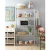 5 Tier Silver Metal Storage Rack Shelving Wire Shelf Kitchen Office Unit Stand