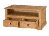 Corona TV Unit Flat Screen Wide Stand 2 Drawer Solid Pine