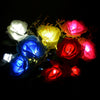 3 LED Solar Power Rose Flower Stake Lights Outdoor Garden Path Luminous Lamps