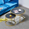 Marble Vein Round Coffee Tables Set Sofa Side Nested End Tables Living Room Home