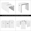 Nest of 3 Tables Side End Table Coffee Table Wooden White Living Room Furniture