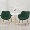 2pcs Velvet Dining Chairs Accent Upholstered Seat Tulip Back Kitchen Furniture
